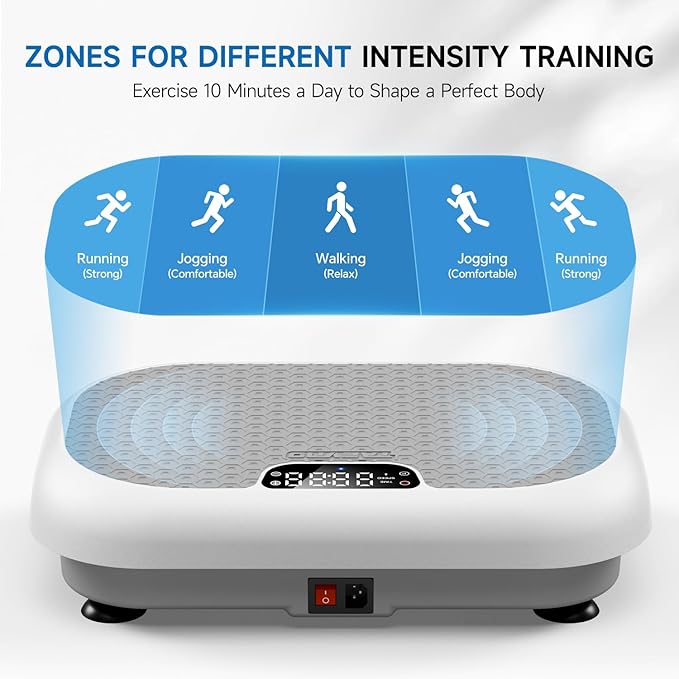Vibration Plate Exercise Machine Weight Loss, Full Body Shaker Workout Vibration Plates Lymphatic Drainage, Stand Shake Vibrating Plate for Women Men 450 Lbs Capacity Fitness Platform-Ruum Studio Home