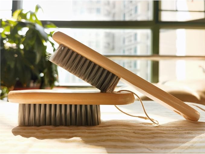 2PCS Wood Laundry Brush, Long Handle Clothing Stain Remover Scrubber, Soft Bristle for Scrubbing Out Tough on Delicate, Easy to Grip Hand Washing Clothes-Ruum Studio Home