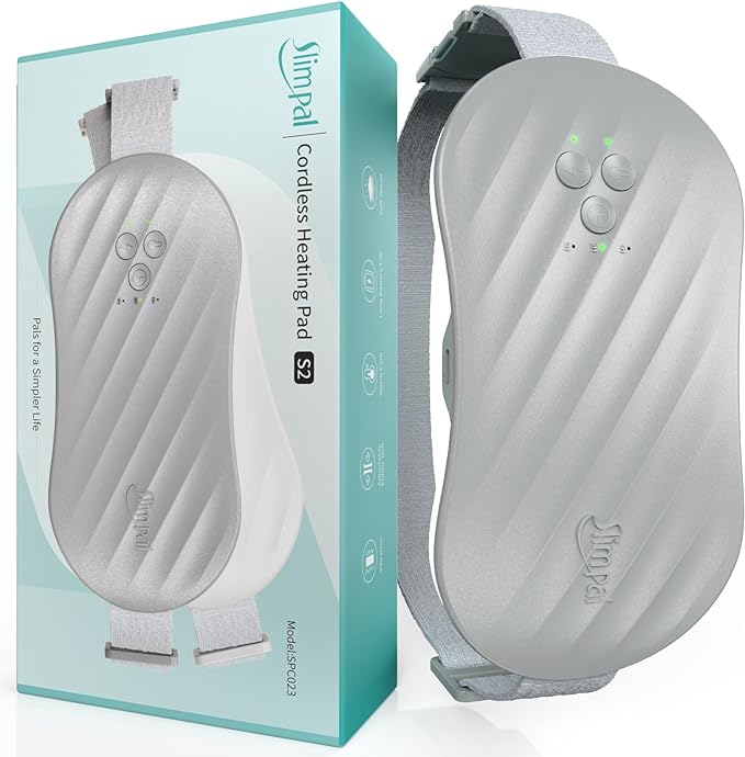 Slimpal Heating Pad for Period Cramps, Portable Heating Pad for Menstrual Relief, Electric Cordless Heating Belt for Back, Belly, Waist, Stomach, Wearable Heat Belt Gifts for Her Women Girl, Grey-Ruum Studio Home