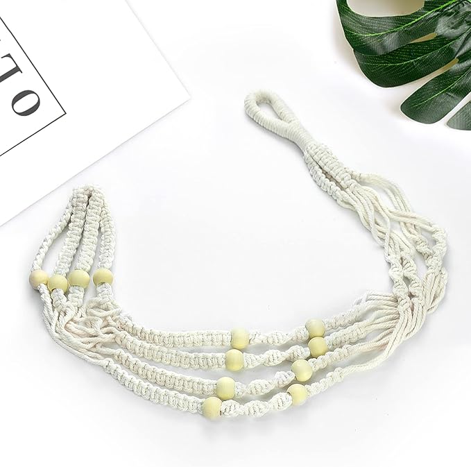 ZMTECH 2 Pack 35 Inch Macrame Plant Hanger (Ivory) Indoor Hanging Planter Basket with Wood Beads Decorative Flower Pot Holder for Indoor Outdoor Boho Home Decor-Ruum Studio Home