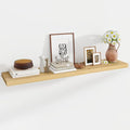 55 Inch Floating Shelves, 12 Inch Deep Floating Shelves for Wall, Floating Shelf with Invisible Brackets, Deep Shelves for Bathroom, Bedroom, Living Room, 1 Pack, Natural-Ruum Studio Home