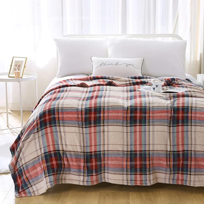 MERRYLIFE Plaid Throw Blanket for Couch | Soft Decorative Ultra-Plush Colorful| Throw Size Travel Blanket Plush|(50" 60",Tartan)-Ruum Studio Home