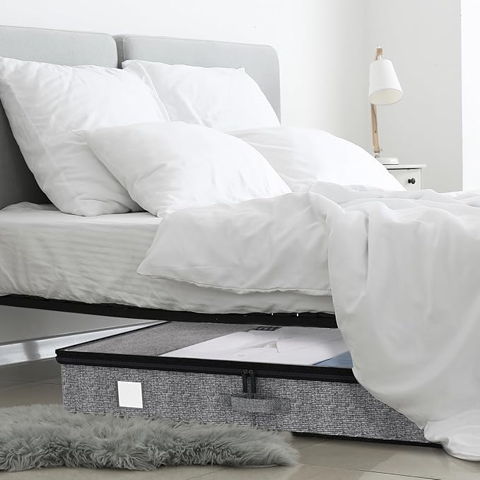 Fixwal 2 Pack Under Bed Storage Containers, Below 4.5 Inches Low Profile Underbed Organizer Clothes Storage with Sturdy Sidewalls and Bottom-Ruum Studio Home