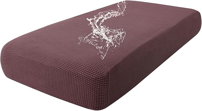 hyha Waterproof Couch Cushion Covers for Pets, Non Slip Sofa Seat Cover for Dogs Washable, Soft Thick Stretch Jacquard Fabric, Sofa Slipcovers with Elastic Bottom (1 Piece for Medium, Chocolate)-Ruum Studio Home