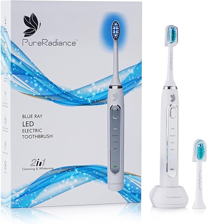 LED Whitening Electric Toothbrush – Waterproof, Sonic Brush with 6 LED Lights for Whitening, Soft Bristles, Rechargeable, Travel Case Included – Ideal Electric Toothbrush for Adults-Ruum Studio Home