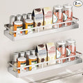 2PCS Kitchen Spice Rack, SUS304 Stainless steel Wall Mount Storage Rack, Seasoning Container, 19.7Inch Spice Organizer, Kitchen Seasoning Hanging Rack, Bathroom Shelf for Storing Toiletries-Ruum Studio Home