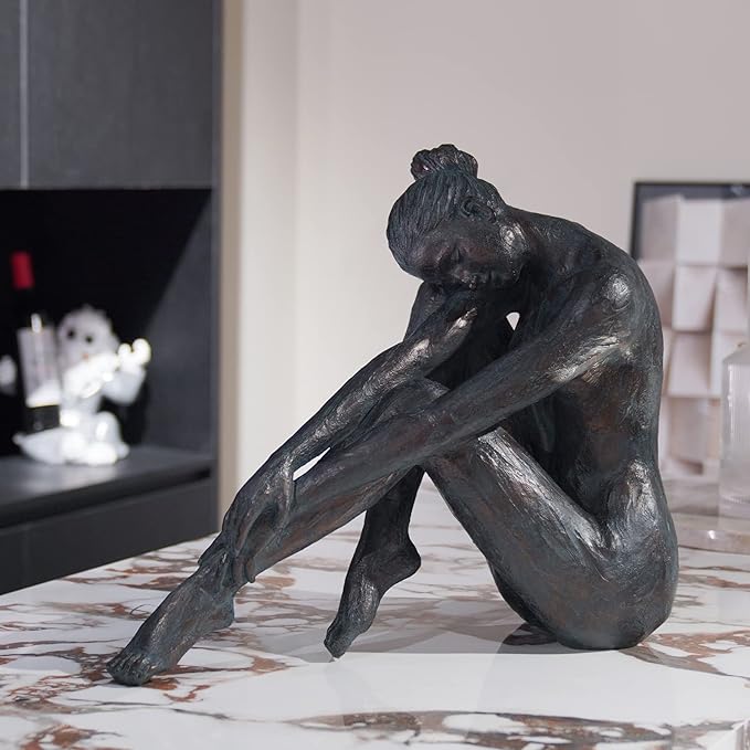 Guichifun Yoga Dancer Statue Home Decoration - Resin Bronze Sculpture Modern Creative Home Garden Statue Handicrafts Art Ware Home Décor Office Room or Outdoor Garden Gifts 16.3 x 7.15 x 13.9 Inch-Ruum Studio Home