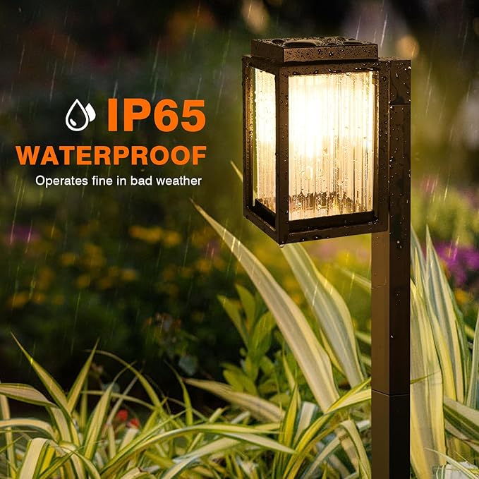 Solar Lights Outdoor Pathway 6 Pack, Solar Pathway Lights Outdoor 24" Tall Bright Auto On/Off Waterproof Garden Landscape Lighting for Path, Yard, Walkway, Driveway, Outside Decor Father's Day-Ruum Studio Home