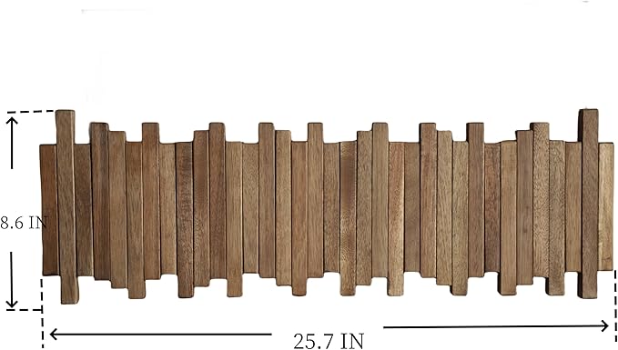 Natural Wood Wall Mounted Piano Coat Rack| Coat Rack Wall Mount| Flip Down Wall Hook Rack 7 Hooks| Entryway Wall Art Hook,Made of Acacia Wood (Wood Wax Oil staining Light Brown).-Ruum Studio Home
