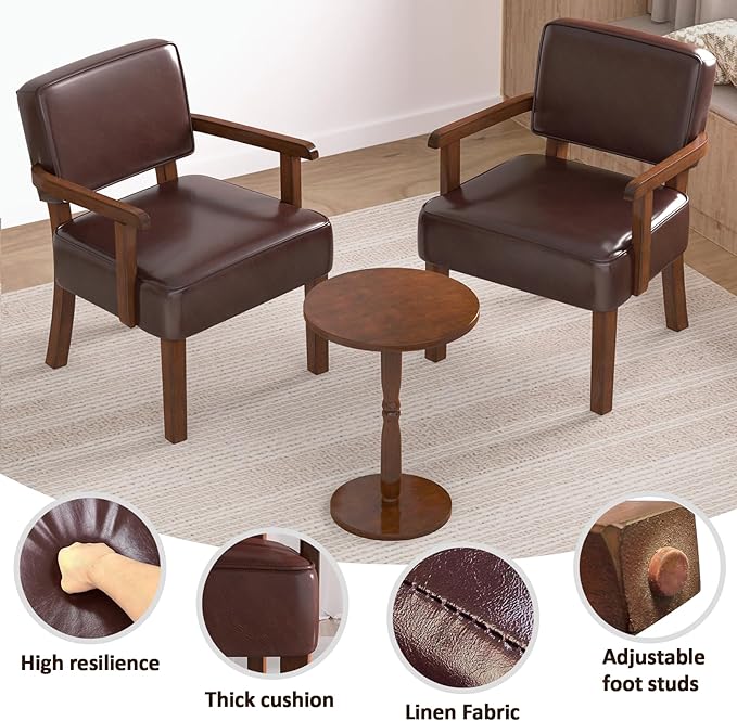 Accent Chair, PU Leather Living Room Chairs Oversize with Soft Seat and Armrests for Living Room Dinning Room Bedroom Reading Room Waiting Room-Ruum Studio Home