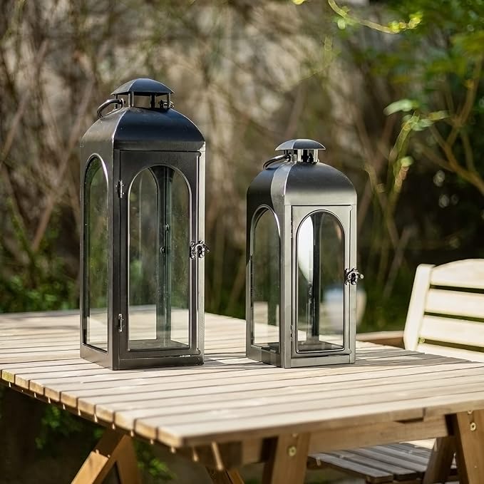 Bdor 20-Inch Metal and Tempered Glass Candle Lantern - Premium Outdoor Lantern, Decorative Lanterns with Handcrafted Design for Patio, Garden & Indoor Decor-Ruum Studio Home