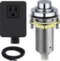 SinkTop Air Switch Kit (Long Full Brass Button) for Garbage Disposal, Cordless Chrome-Ruum Studio Home