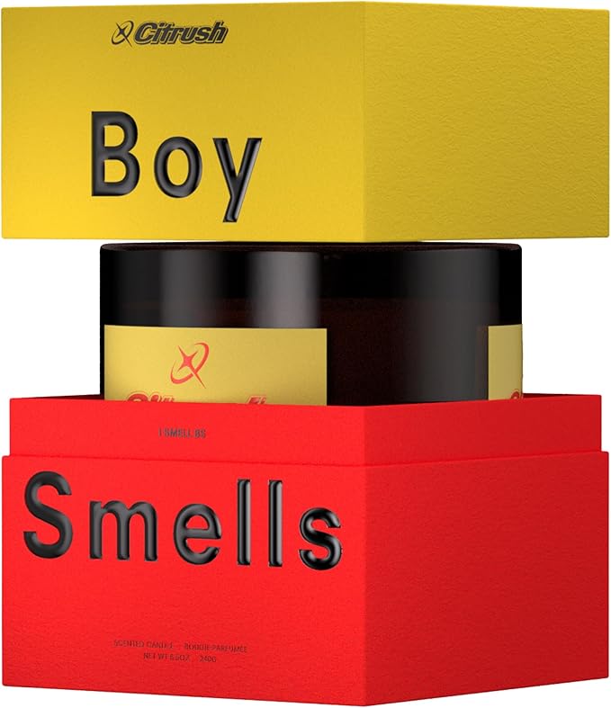 Boy Smells Citrush Candle – Bright Citrus Aroma – Warm Musk Finish – Pomelo Oil – Clean Burning Scented Candle – Long-Lasting Fragrance Throw – Vegan Soy Wax Blend – 9oz Glass Jar-Ruum Studio Home