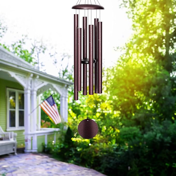 45'' Large Wind Chimes for Outside with Deep Tone, Wind Chimes Outdoor Garden & Patio Hanging Décor, Sympathy Gifts. Bronze-Ruum Studio Home