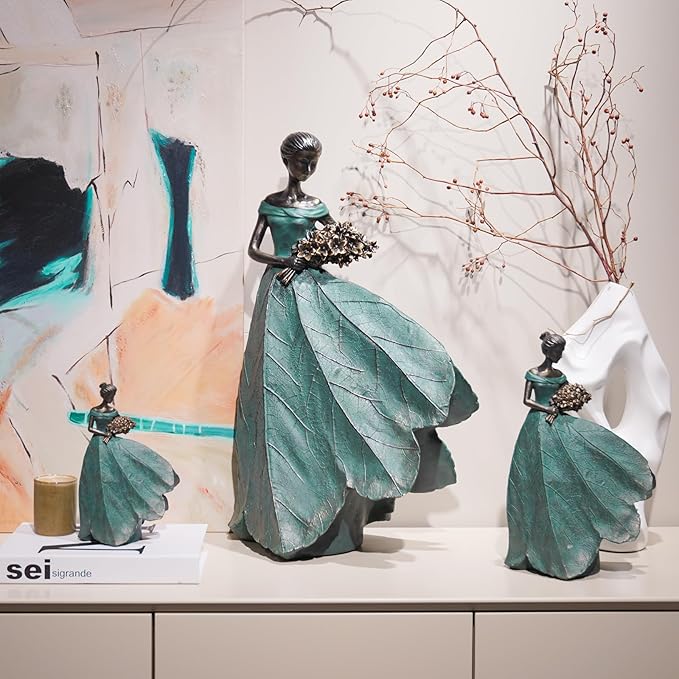 Guichifun Fairy Statue Collection Home Decoration - 22IN Leaf Angel Girls Resin Large Home Decor for Outside or Inside Rustic Garden Outdoor Yard Fantasy Figurines Gift 13.75 x 8.75 x 22 Inch-Ruum Studio Home