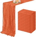 Orange Cheesecloth Table Runner 12 Pack 10FT Boho Fabric Rustic Cheese Cloth Table Runner for Wedding 20 x 120 Inch Long Bridal Shower Baby Shower Gauze Sheer Birthday Party Table Decorations-Ruum Studio Home