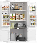 VASAGLE Pantry Cabinet, 53.5-Inch High Freestanding Tall Cupboard Storage Cabinet, 2 Cabinets, 2 Adjustable Shelves, 6 Door Shelves, for Living Room, Kitchen, White UBBC671W01-Ruum Studio Home