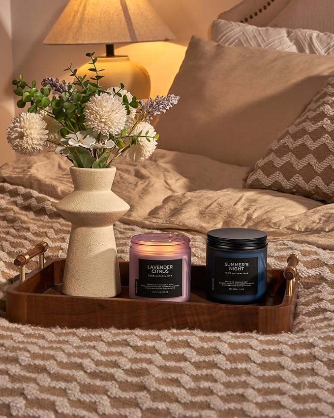 M&SENSE Soy Candles for Home Scented, 11.6oz Lavender Citrus Scent Aromatherapy 70H Burn Time, Stress Relief Gifts for Mom Girlfriend Teacher, Medium Jar Candle for Spa, Bath, Yoga-Ruum Studio Home