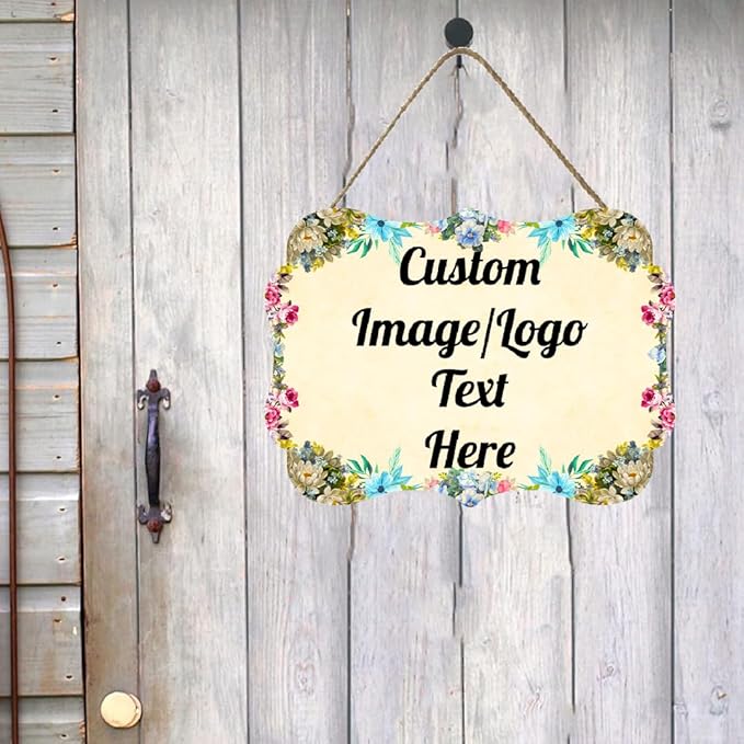 Custom Metal Sign Wooden Welcome Sign, 11.2*8 Inch, Personalized Home Decor Sign, Farmhouse Decorations for Home Office-Ruum Studio Home