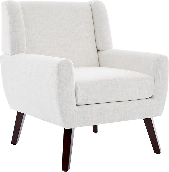 UIXE Accent Chair, Fabric Upholstered Armchair for Living Room, Comfy Arm Chair Single Sofa Bedroom Side Reading Seat - Flax Beige-Ruum Studio Home