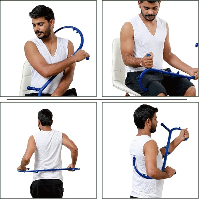 Massage Trigger Point Cane, Body Deep Tissue, Handheld Back, Neck, Shoulder, Leg and Feet Massager Rod, Muscle Release Tool Self Massage Hook Cane for Women & Men, Blue-Ruum Studio Home