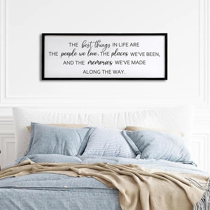 The Best Things in Life Framed Wall Art, 40''×15'' Rustic The Best Things in Life Sign for God Jesus Christ Prayer, Horizontal Holy Inspirational Family Home Decor-Ruum Studio Home