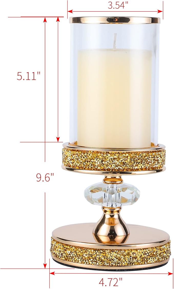 Candle Holder, Pillar Candle Holders, Crystal Candlesticks Holder for Wedding, Parties, Events, Chirstmas,Home Decor, Table Centerpieces CH028D (S)-Ruum Studio Home
