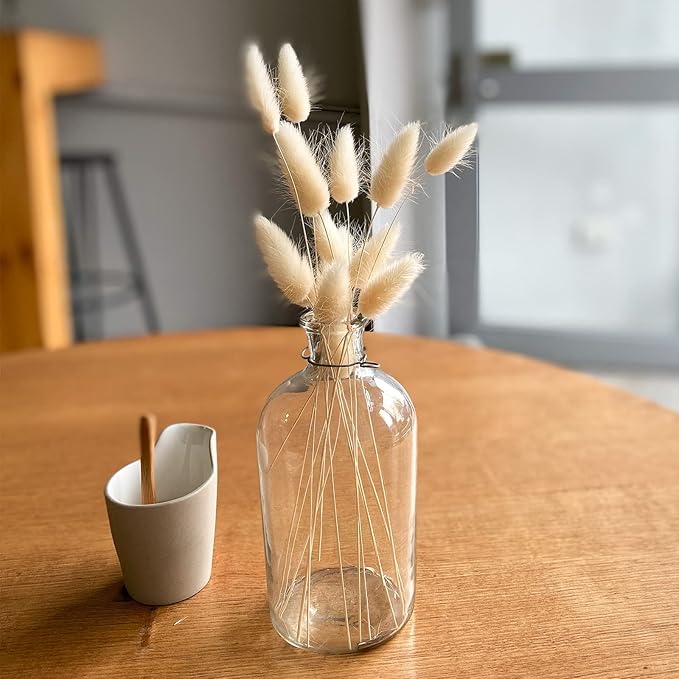 120 PCS Bunny Tails Dried Flowers, Dried Pampas Grass Bouquet, Boho Table Decor, White Pampas Grass Small, Dried Bunny Tails, Pampas Grass for Wedding, Home, Rustic Party, Baby Shower Decorations-Ruum Studio Home
