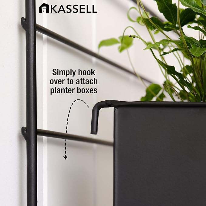 KASSELL Vertical Garden Wall Planter. Wall Mounted for Indoor Outdoor. All Metal Black Vertical Planter with No Assembly Required. Planter for Indoor Plants Flowers, Herbs, Succulents and Plants-Ruum Studio Home