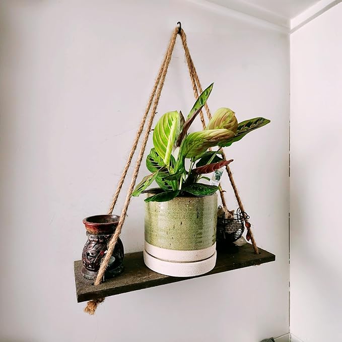 6 Inch Plant Pots, Ceramic Planter Pot with Drainage Hole & Saucer, Indoor/Outdoor Cylinder Round Planter Pot, Green & Beige-Ruum Studio Home