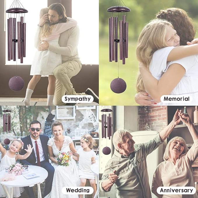 ASTARIN Wind Chimes, 36 Inch Large Metal Outdoor Chimes with 6 Tubes, Deep Tone, Tuned for Garden, Balcony, Patio & Home Decor. Bronze-Ruum Studio Home