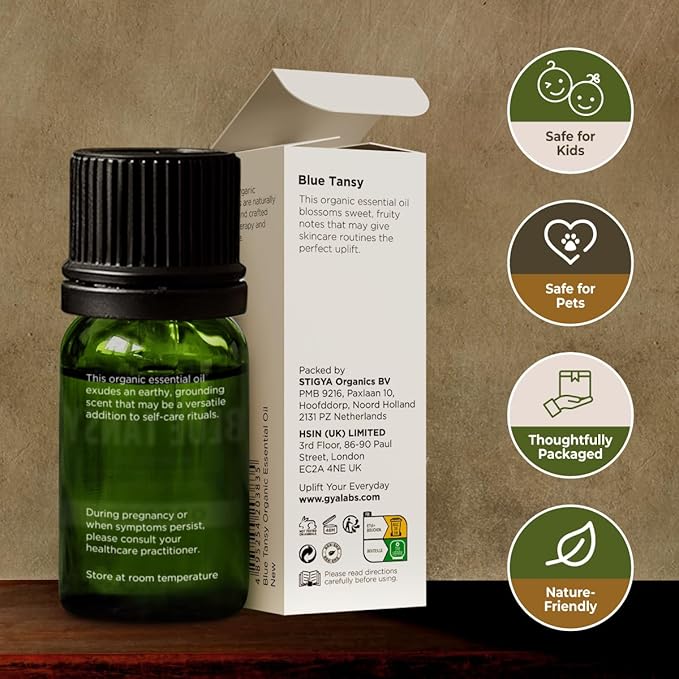 Gya Labs Blue Tansy Essential Oils for Skin - 0.17 Fl Oz - 100% Pure Natural Organic Blue Tansy Oil for Face, Diffuser, Candle Making Scent-Ruum Studio Home