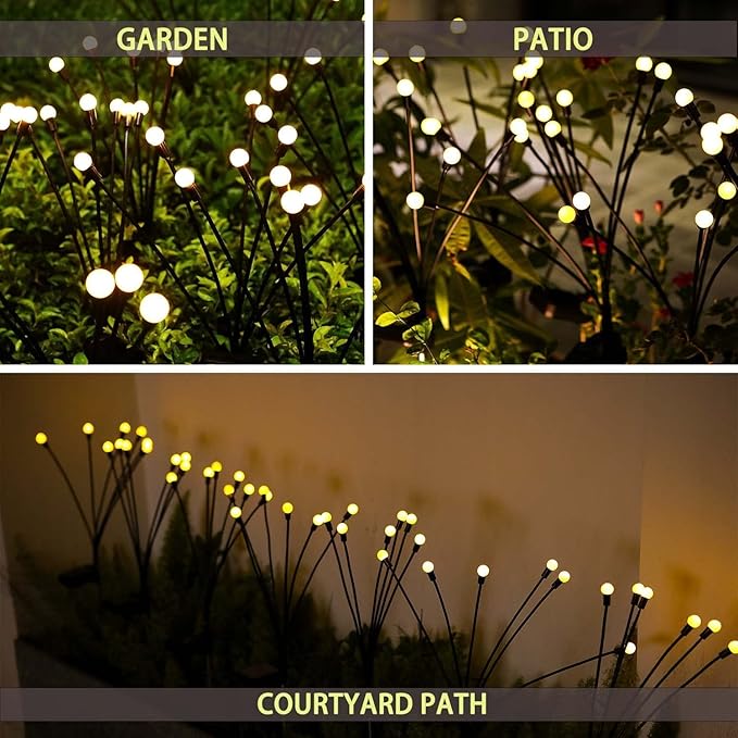 Solar Firefly Lights Outdoor, 8 Pack, Warm White, Swaying, Waterproof, Garden Decor for Yard Patio Pathway Lawn, Gardening Gifts-Ruum Studio Home