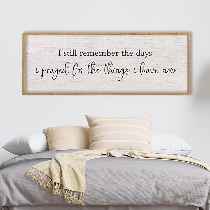 LuZhiQiang I Still Remember The Days I Prayed Sign Bible Verse Christian Wall Decor 40"X15" for Scripture Religious Family Living Room Holy Catholic God Jesus Christ Prayer Home Wall Art (Wood)-Ruum Studio Home