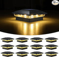 VOLISUN Solar Post Cap Light Outdoor Waterproof 12pack,Solar Fence - Post Lights for 4x4 5x5 6x6 Wooden/Vinyl Post,Black Deck Post Cap Light Solar Powered with Warm White for Garden/Patio/Porch-Ruum Studio Home