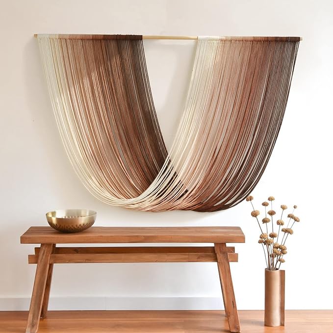 Flber Tie-Dye Macrame Wall Hanging Large Bohemian Yarn Tapestry Wall Décor,59" Wx 35" L-Ruum Studio Home