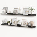 Floating Shelves for Wall, Picture Ledge Shelf 55 Inch Solid Wood Set of 2, Rustic Wall Shelves with Lip, Kids Bookshelf, Photo & Picture Live Edge Floating Shelves for Bedroom, Living Room, Kitchen-Ruum Studio Home