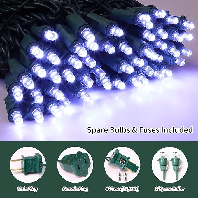 60 Count Cool White -String Lights - LED Christmas Lights, Mini led Lights for Indoor Outdoor Home Holiday Party Wedding Independence Day Decoration-Ruum Studio Home