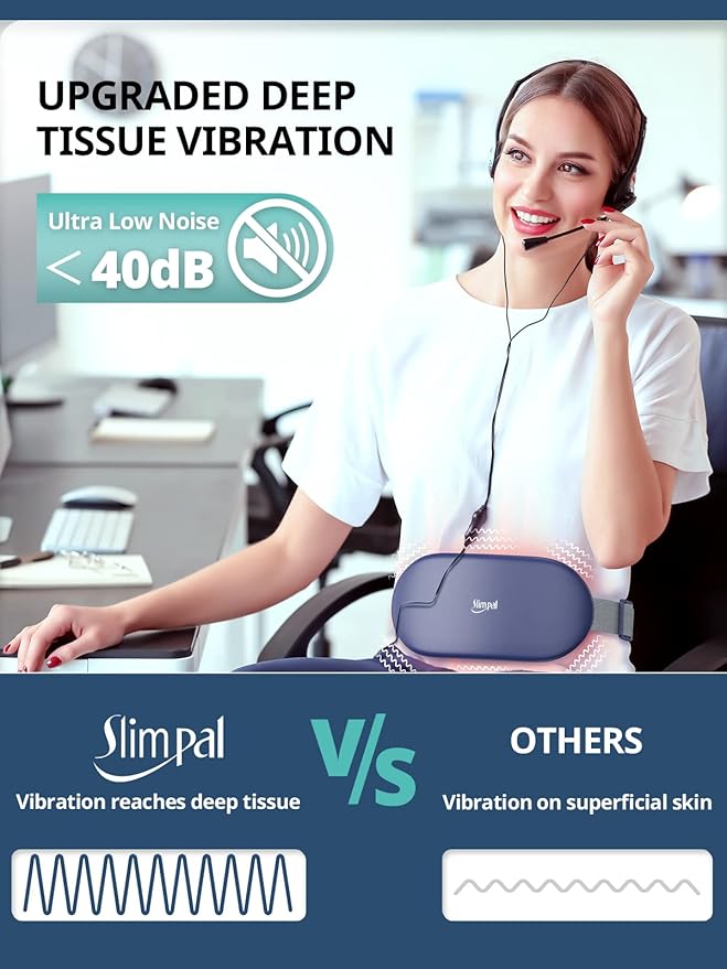 Slimpal Heating Pad for Period Cramps, Plus-Sized Portable Electric Heating Pad, Menstrual Cordless Heat Belt Back, Belly, Waist Pain Relief, Long-Lasting Battery, Gift for Her Girl Women, Dark Blue-Ruum Studio Home