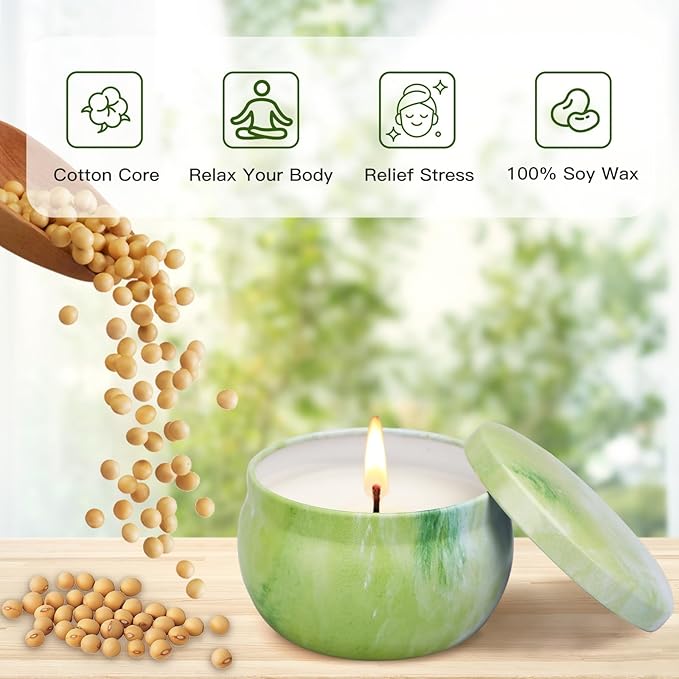 Scented Candles Gifts for Women, 8 Pack Candles for Home Scented, 8% Essential Oil Soy Candle, Stress Relief Gifts for Women, Aromatherapy Candle Set for Birthday, Thanksgiving-Ruum Studio Home