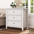 BLANKSPACE White Dresser, 3 Chest Drawer Dresser for Bedroom, Large Capacity Nightstand, Modern Wood Cabinet for Bedroom, Living Room, Closets-Ruum Studio Home