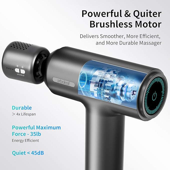 arboleaf Thermacool Massage Gun with Heat and Cold, 6 Speeds Muscle Massage Gun Deep Tissue with Case, Powerful Percussion Massager for Home Gym Office Muscle Back Pain Relief, Gift-Ruum Studio Home