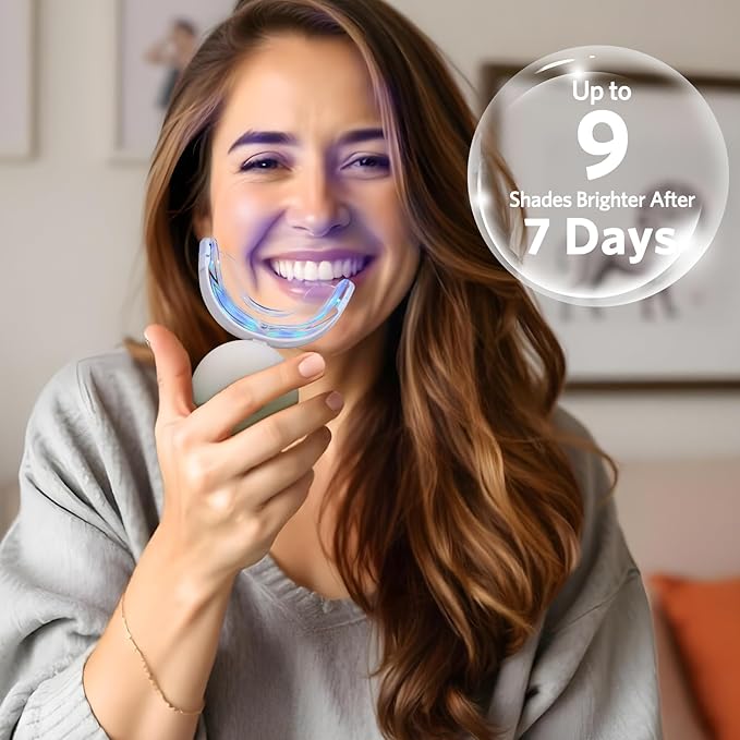 BESTEK Teeth Whitening Kit – 32X LED Light, 10-Min Fast Whitening, 4 Tubes of 35% Carbamide Peroxide Gel, Removes Coffee, Wine & Tobacco Stains - White-Ruum Studio Home