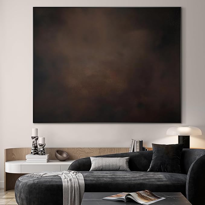 SIGNWIN 46"x60" Extra Large Framed Wall Art Dark Brown Abstract Moody Illustration for Home Living Room Bedroom Decor (Frame Assembly Required)-Ruum Studio Home