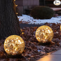 Solar Globe Lights Outdoor Waterproof-Solar Balls-Solar Garden Lights-Orbs for Outside 2 Pack Cracked Glass Ball for Lawn Patio Yard Backyard Decorations-Ruum Studio Home