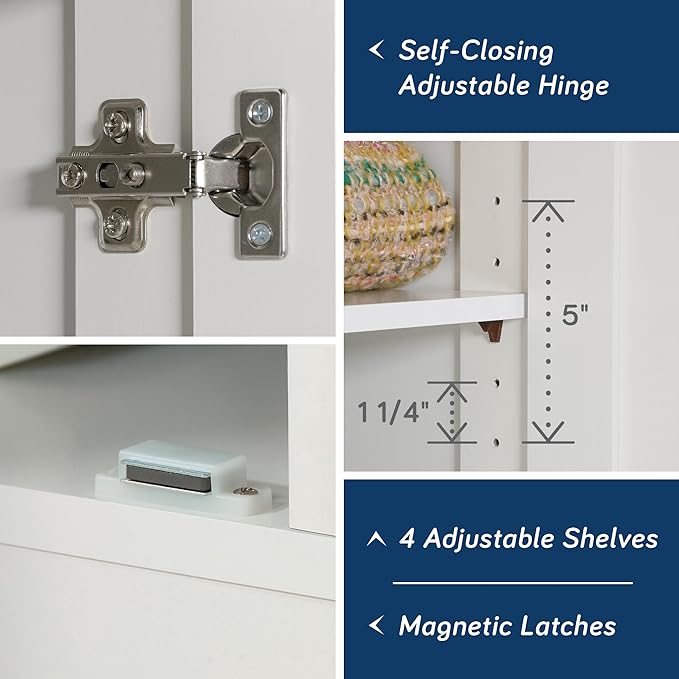 Sauder Select Storage Cabinet/ Pantry cabinets, White finish-Ruum Studio Home