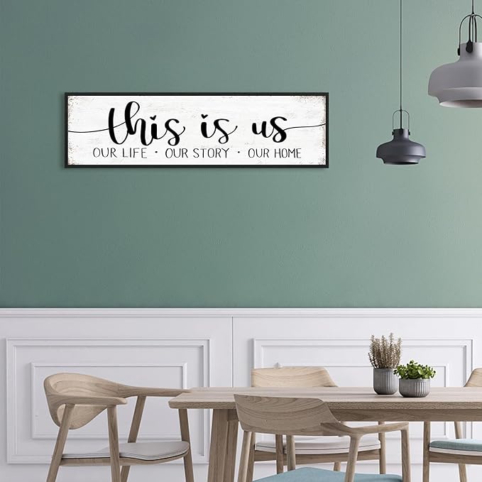 This Is Us Sign Wall Decor: Family Signs for Home Decor Living Room Wall Art Framed 16"x48"Large Farmhouse Rustic Home Sign Wall Decor Above Bed,Country Wall Plaques Hanging Master Bedroom Decor-Ruum Studio Home