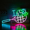 I Love Tennis Neon Sign Distinctive Tennis Led Neon Light for Wall Decor Dimmable USB Tennis Neon Signs Light Up Sign for Gymnasium Club Sports Store Bedroom Gifts(12.6 * 16.5In)-Ruum Studio Home