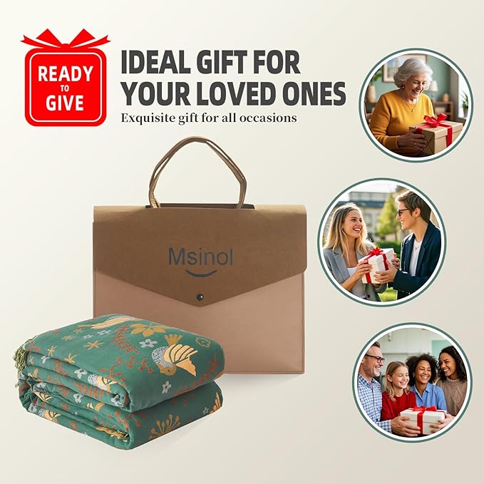 Woven Throw Blanket Cotton Cozy and Soft King Size Blanket Two Side Available Large Bed Blankets All Season Blanket for Couch Bedding (90"x98",01-Cute Bird)-Ruum Studio Home