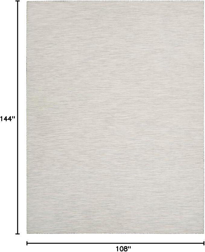 Nourison Home Positano 9' x 12' Light Grey Modern Indoor/Outdoor Rug Polypropylene-Ruum Studio Home